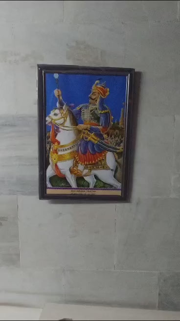 Maharana Pratap Photo with Frame (12x18 Inch)