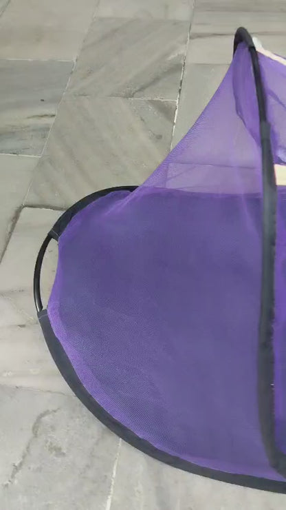 Kids Folding Mosquito Net with Base Cloth, Age (3-5 Years), Size- 1.5ft x 3.5ft, (Colour And Design May Vary)