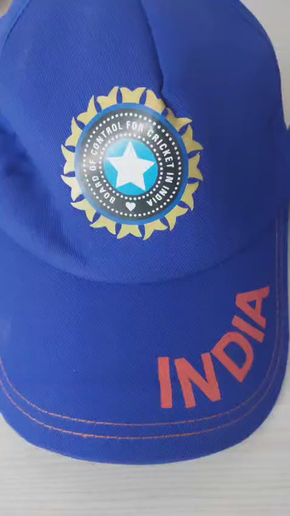 Men's and Women's India Cricket Cap | Unisex Cricket Cap | All Sports Cricket Caps, Blue, Rubber Printed Cap (Colour And Design May Vary)