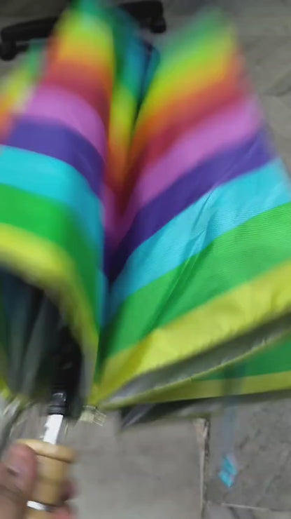 Umbrella 2 Fold Rainbow @109.90/- , Auto Open Umbrella, Rain and UV Rays Protection (21 Inch, Multicolor)