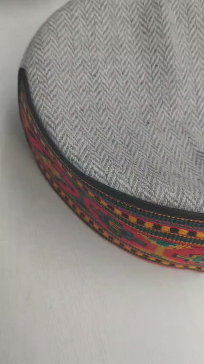 Himachali Winter Cap Off White Colour | Unisex Kullu Cap | Colour & Design May Vary
