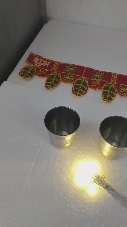 Diwali Hamper Gift Set Under 199/- | Toran + Steel Glass + Diwali Light