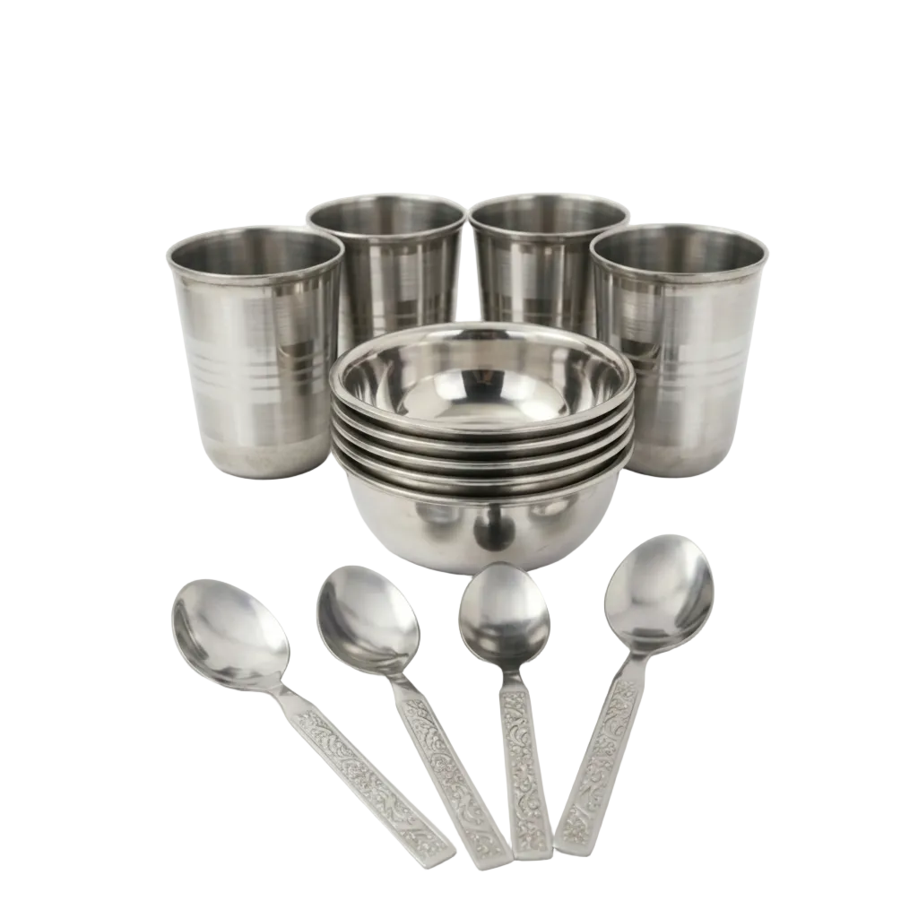 4 Glass bowl & spoon set