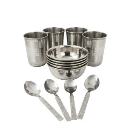 4 Glass bowl & spoon set