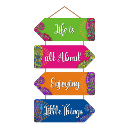 Wall Hangings Motivational Quotes Life is All About Enjoying Little Things | Wall Decor for Home Decoration (12X24 Inch)