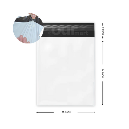 Courier Bags/Envelopes/Pouches/Cover 10X14 inches+ 2inch Flap  Pack of 100 Tamper Proof Plastic Polybags for Shipping/Packing (With POD)