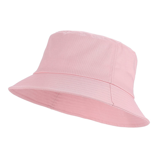 Cotton Bucket Hat, Unisex Cap (Pink)