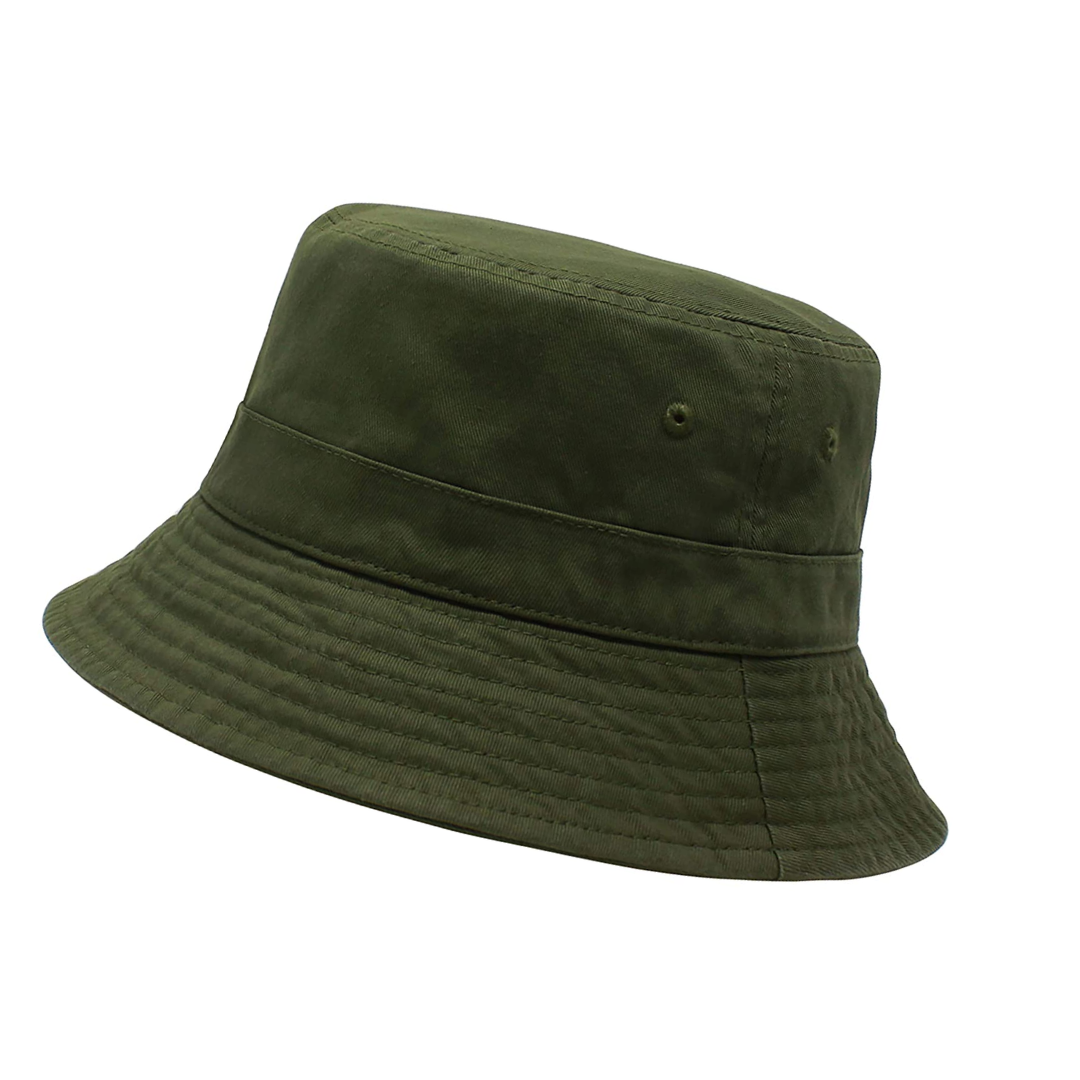Cotton Bucket Hat, Unisex Cap (Army Green)