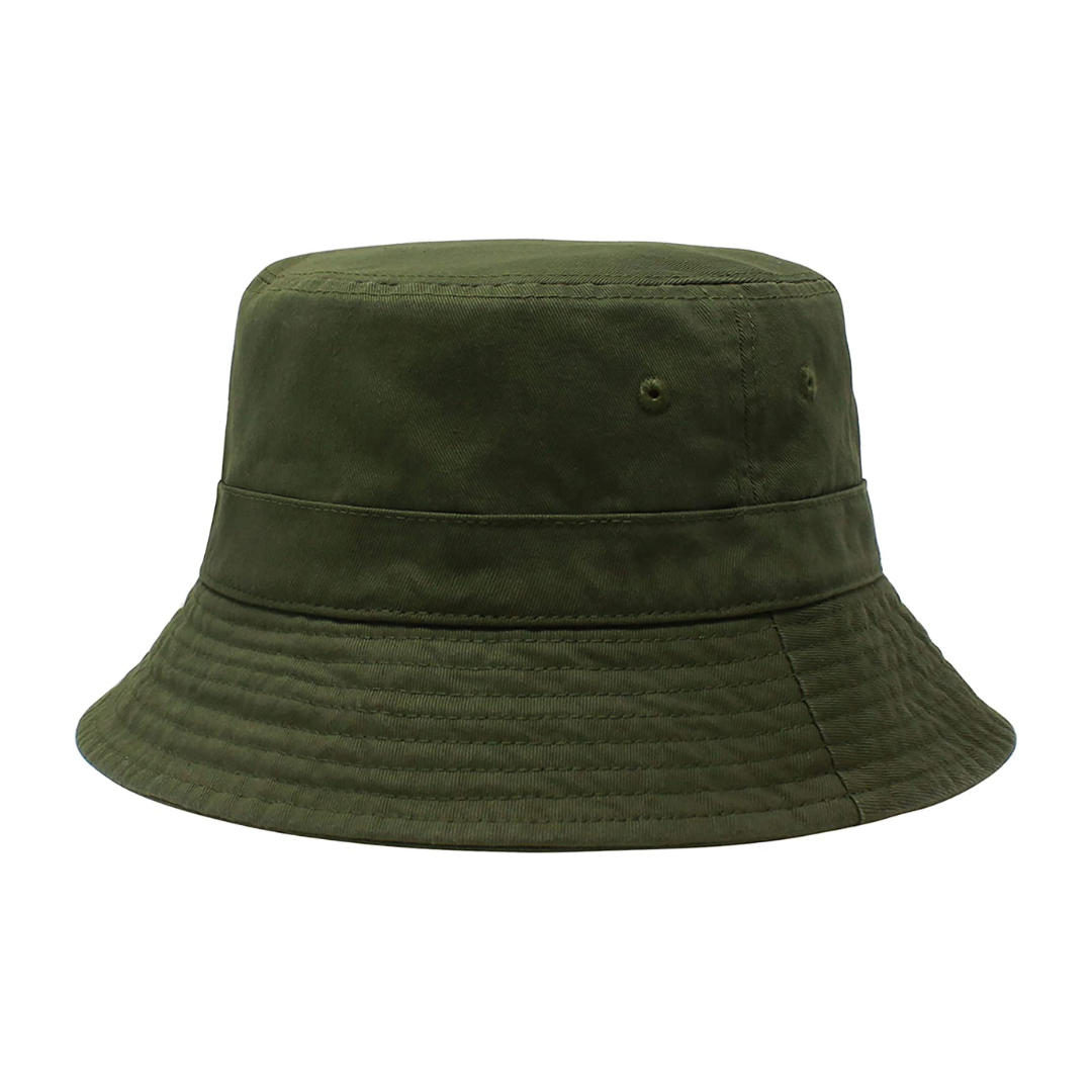 Cotton Bucket Hat, Unisex Cap (Army Green)