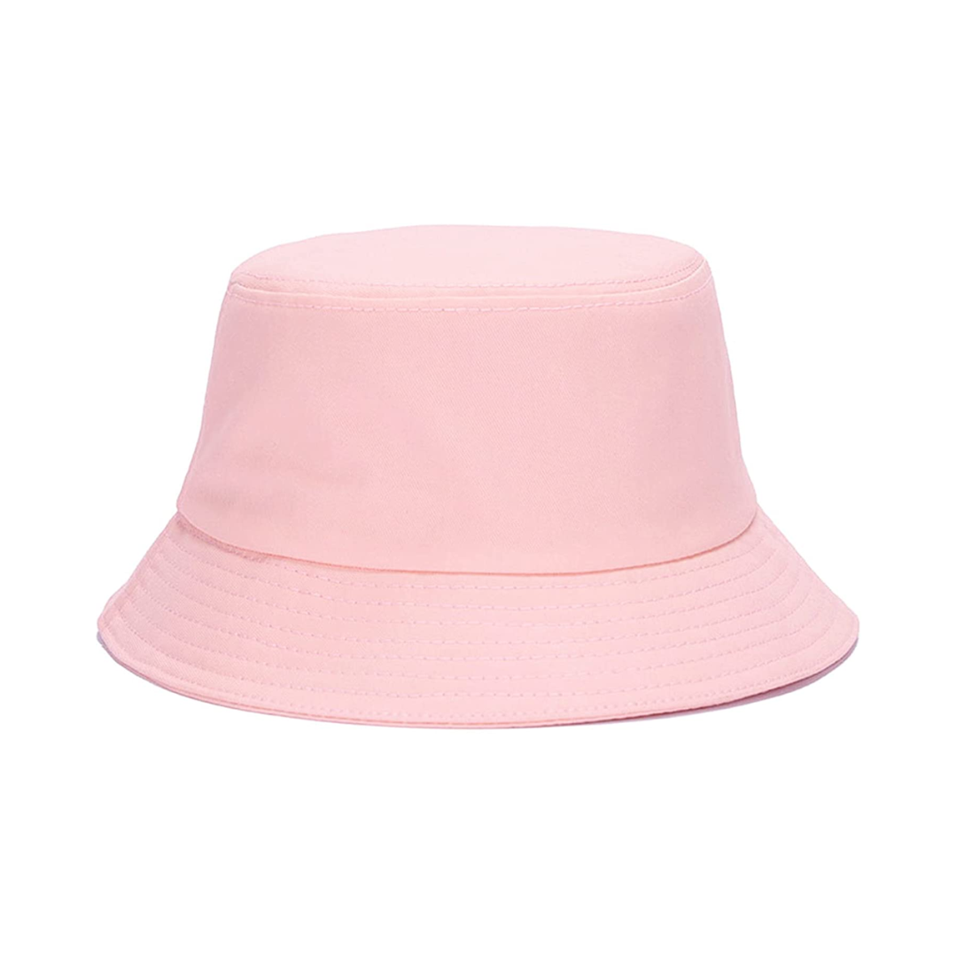 Cotton Bucket Hat, Unisex Cap (Pink)