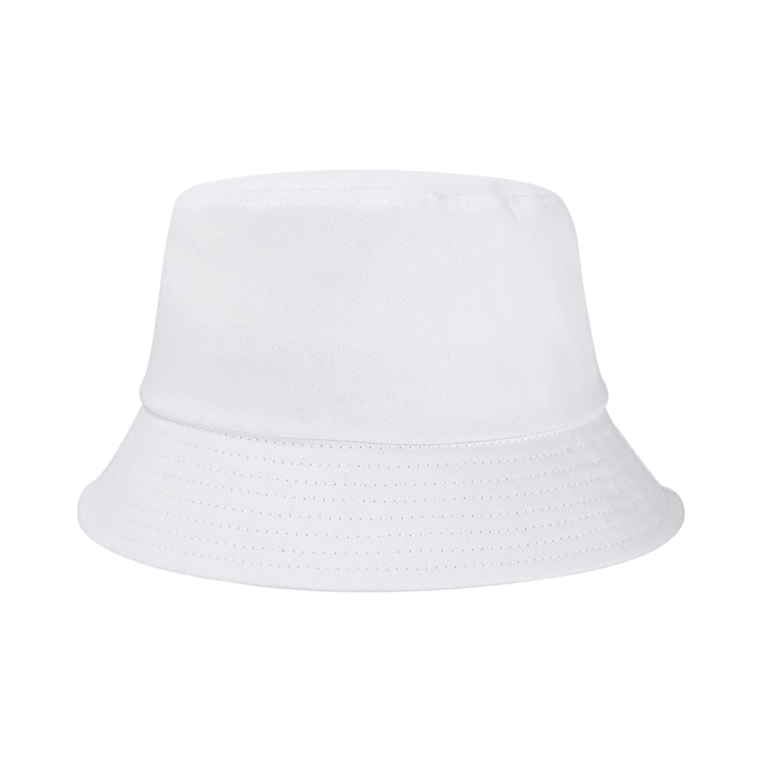 Cotton Bucket Hat, Unisex Cap (White)