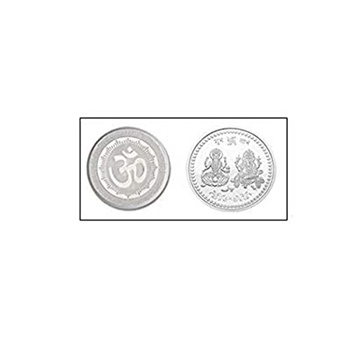 Silver Plated Laxmi Ganesh Ji Coin for Gift and Pooja