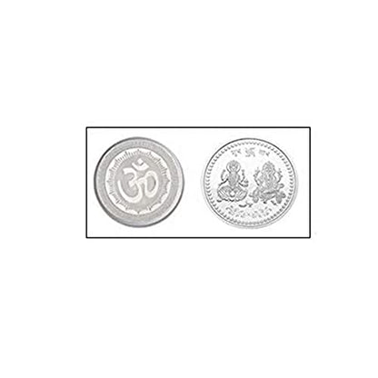 Silver Look Laxmi Ganesh Ji Coin for Gift and Pooja (Design May Vary)