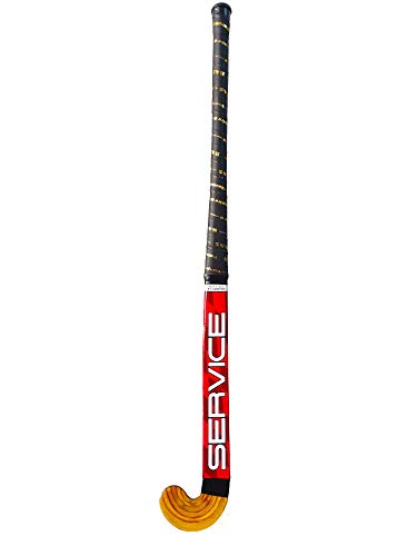 Wood Hockey Stick with Leather Grip, Hockey Sticks for Men and Women Practice and Beginner Level (L-36 Inch), Assorted Colours