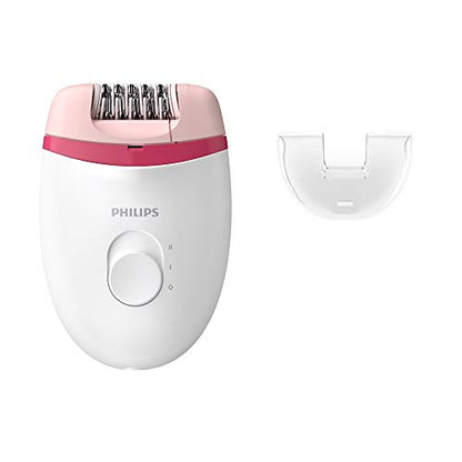 Philips BRE235/00 Corded Compact Epilator (White and Pink) For Gentle Hair Removal at Home