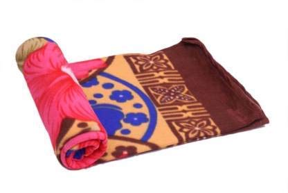 Floral Fleece Blanket, Single Bed Size- Pack of 3 (Polyester, Multicolor)