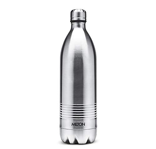 Milton Water Bottle Duo DLX 1000 Thermosteel 24 Hours Hot and Cold Water Bottle, 1 Litre, Silver