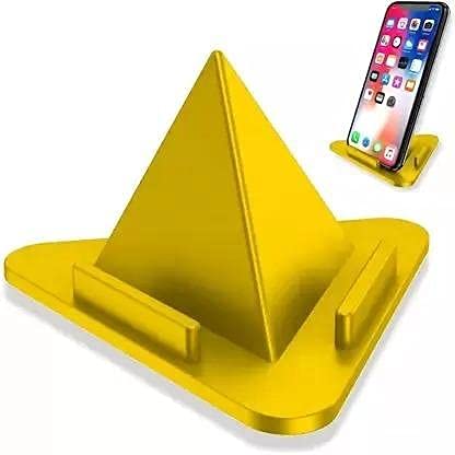 Three-Sided Triangle Desktop Mobile Stand, Pyramid Shape Phone Holder  (Multicolor)