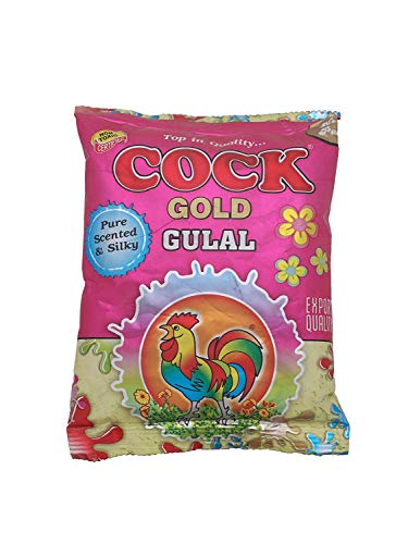 Holi Colors - Gift Pack of 20 (Multicolor) | 100% Natural/Herbal/Organic Colour | Non-Toxic and Skin-Friendly Holi Gulal | Cock Brand GOLD Gulal Gift Hamper