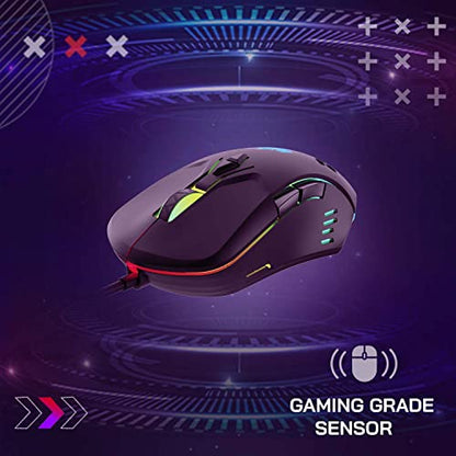 Redgear A-15 Wired Gaming Mouse with RGB, Semi-Honeycomb Design and Upto 6400 DPI for Windows PC Gamers.