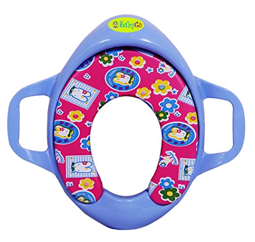 Potty Training Seat, Cushioned Toilet Seat with Handle for Kids (Multicolor)
