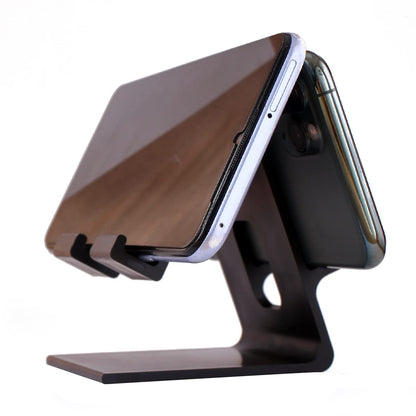Plastic Mobile Stand Double Side,Desktop Stand Holder Dock for All Smartphones and Tablets of Any Size (Black) (Double Hold)