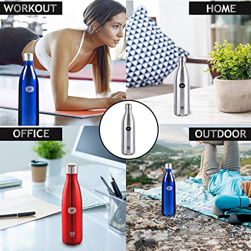 Cello Water Bottle Swift Stainless Steel Double Walled Flask, Hot and Cold, 750ml, 1pc, Silver