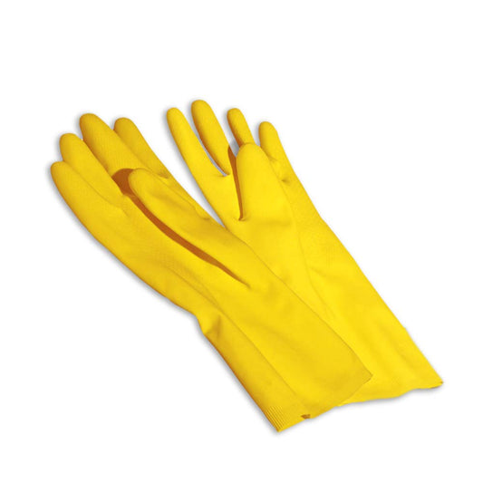 Gloves Reusable Rubber for Household Purposes, Stretchable Hand Gloves For Washing, Cleaning 1 Pair , Yellow
