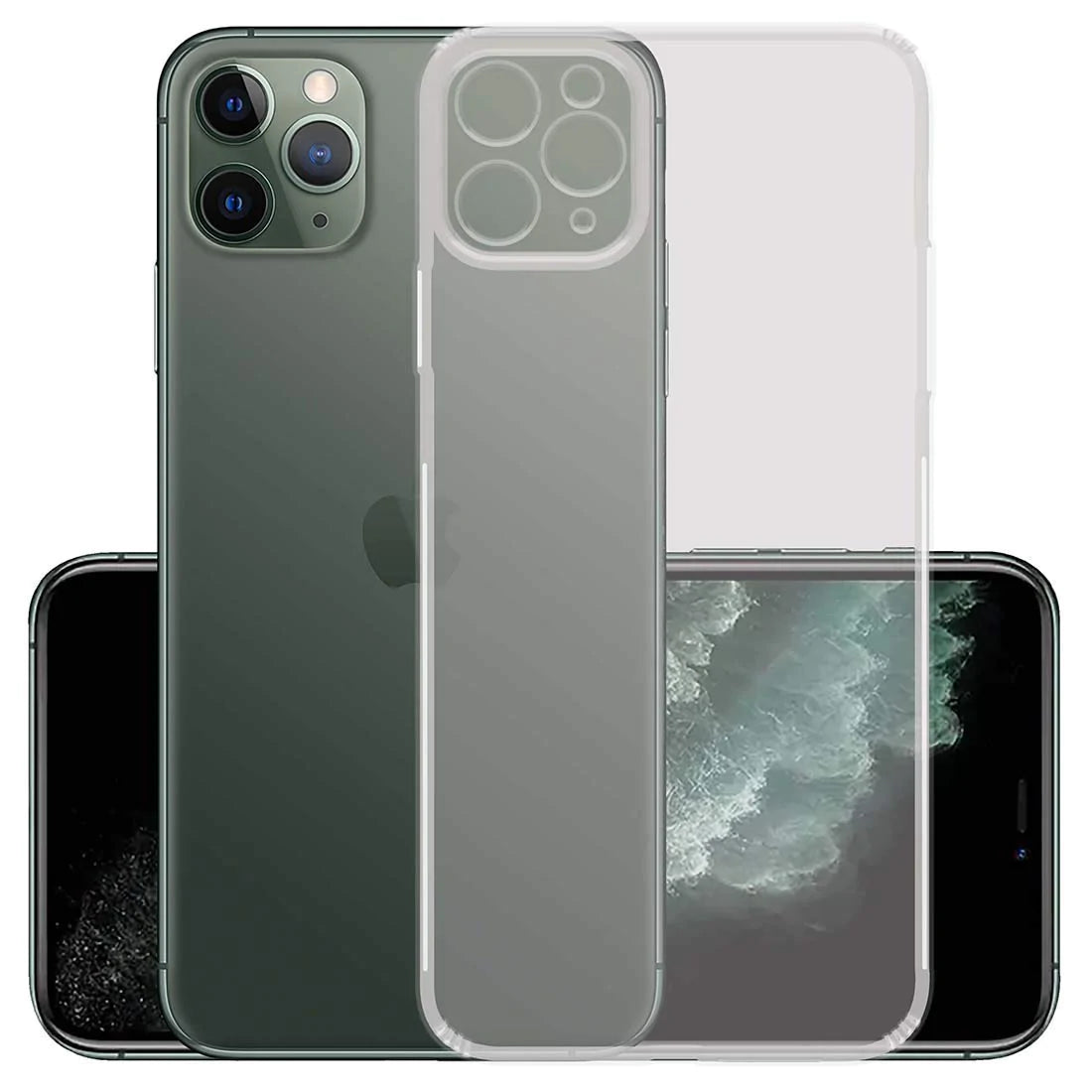 Transparent Silicone Mobile Back Cover for iPhone 11 PRO MAX (Soft & Flexible Back Cover)