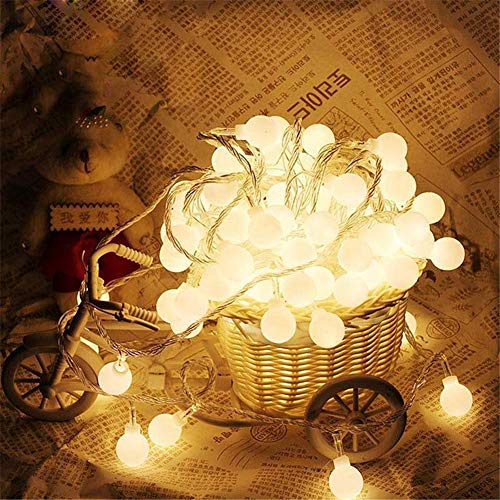 Bubble Ball String LED Fairy Lights for Home and Outdoor (15 Bulb, 234 Inch, Warm White)