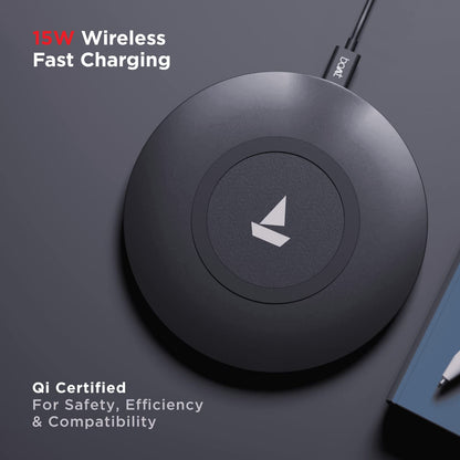Boat Floatpad 300 Qi Certified Wireless Charger with 6mm Transmission Range (Carbon Black)