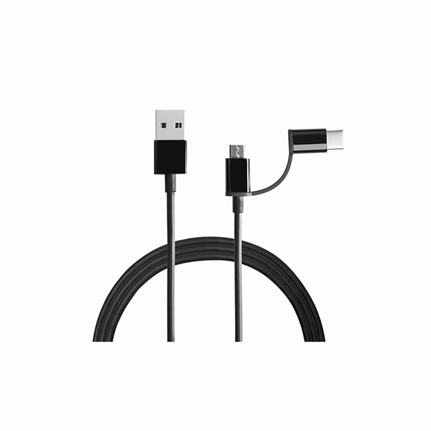 Mi 2-in-1 USB Cable (Micro USB to Type-C,100Cm) | USB Cable For Smartphone and Charging Adapter, Black