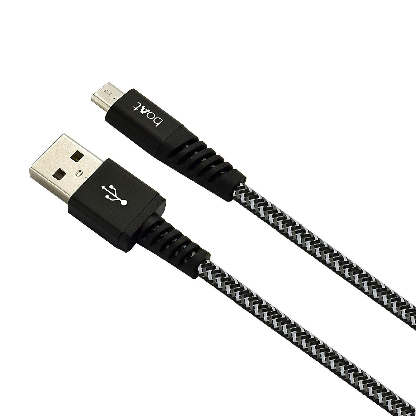 boAt Braided Micro USB Cable 1.5 Meter, Rugged V3 Extra Tough Unbreakable Cable (Black)