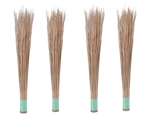 Coconut Fiber Broomstick/Jharu for Wet Floor, Garden, Outdoor Cleaning Brooms (Pack of 4)