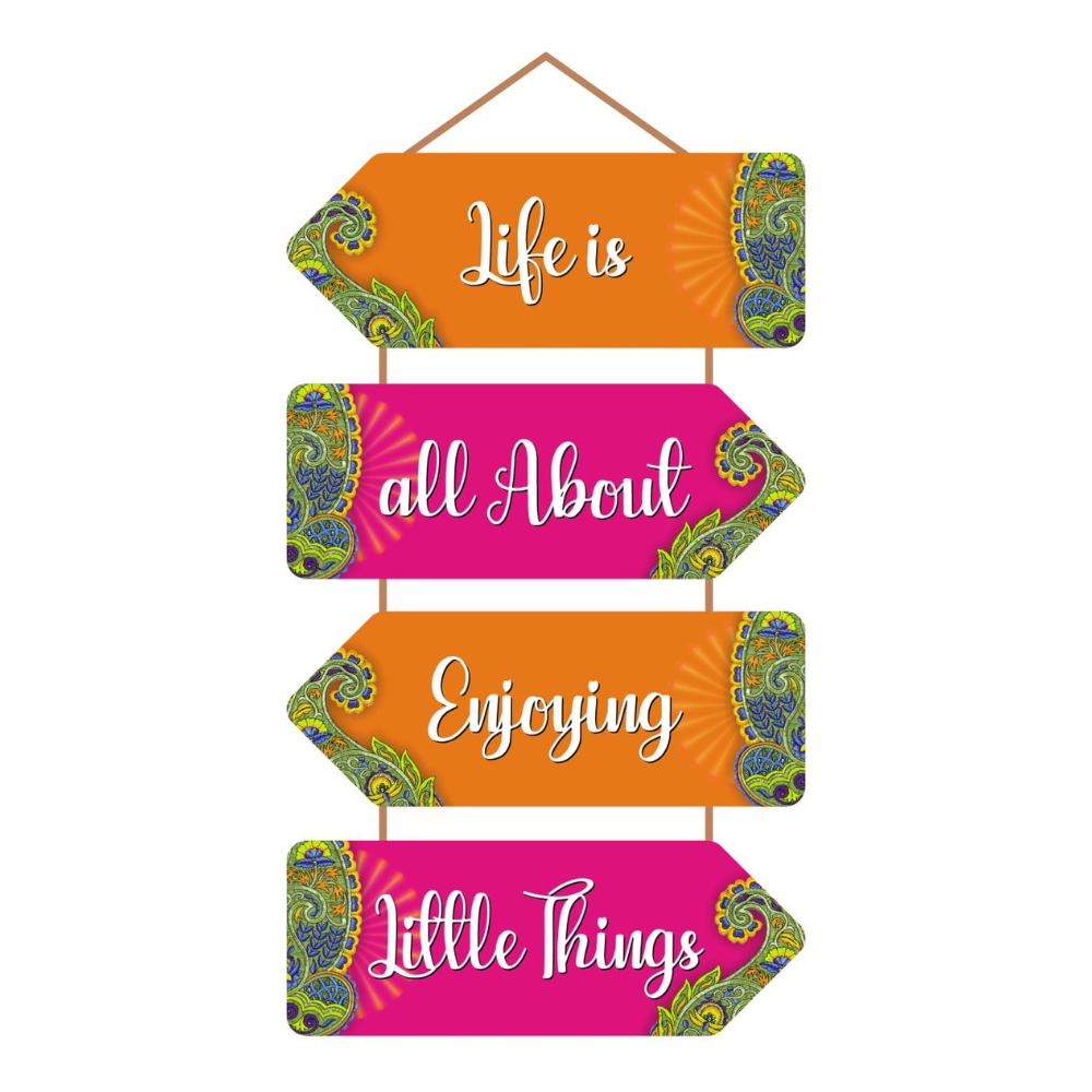 Wall Hangings Motivational Quotes Life is All About Enjoying Little Things | Wall Decor for Home Decoration (12X24 Inch)