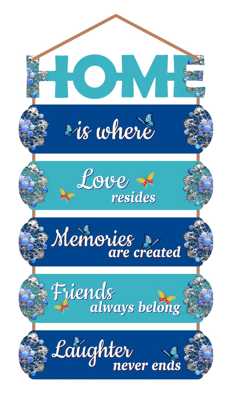 Wall Hangings Motivational Quotes on Home Lovely Memories | Wall Decor, Wall Art for Home Decoration for Living Room, Bedroom (12X24 Inch) Pine Wood Mdf