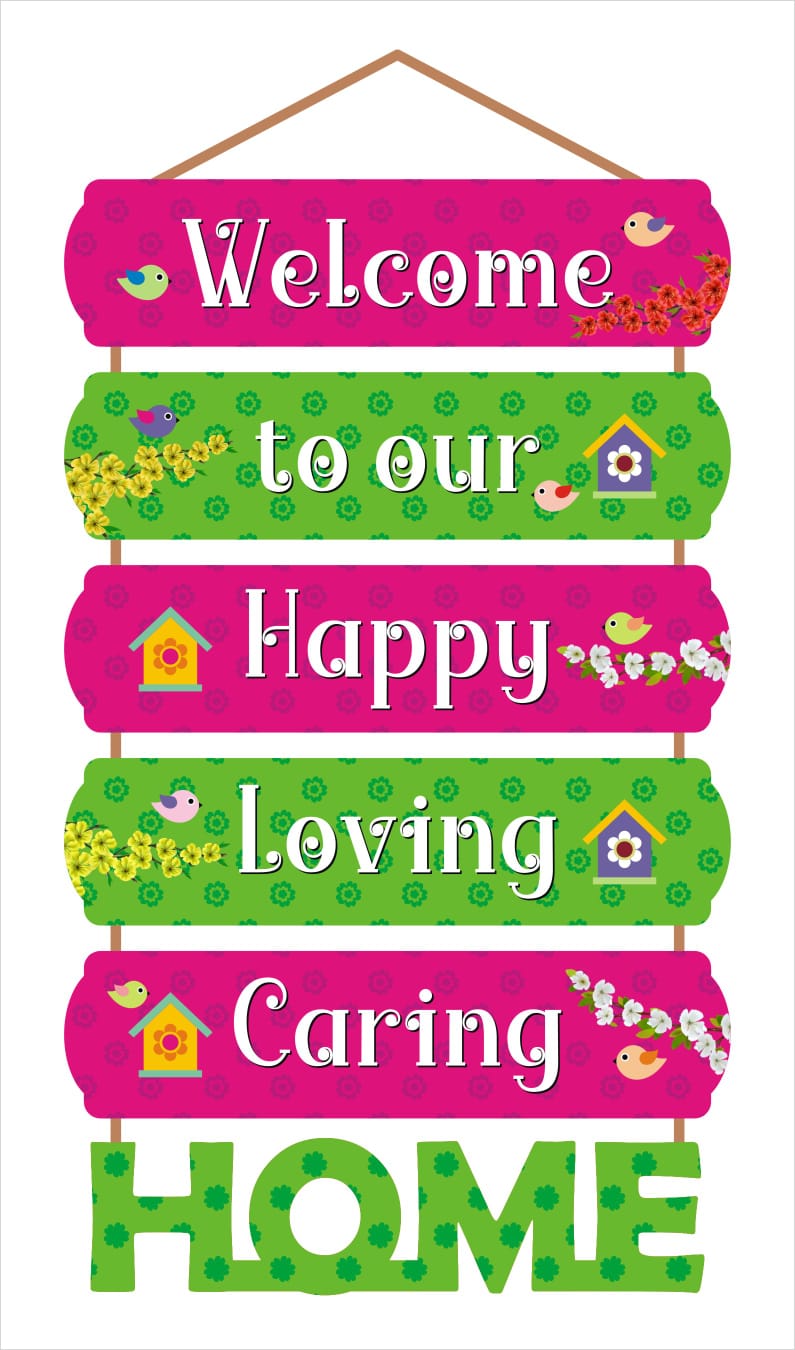 Wall Hangings Welcome Home For Main Door | Wall Decor Quotes for Home Decoration and Gifting (12X24 Inch)