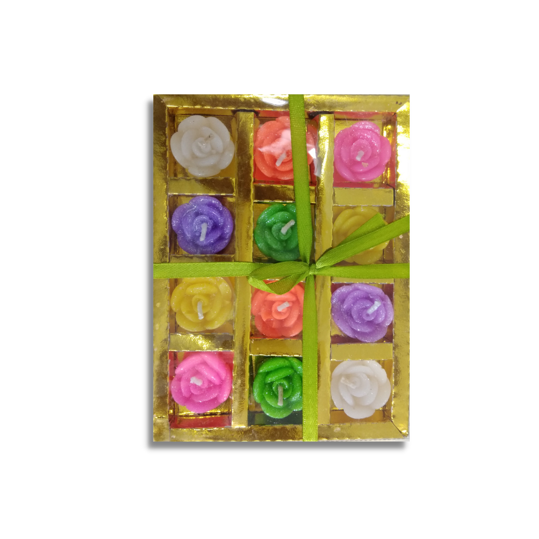Floating Candles, Medium Assorted Flower (Pack of 2x12 Candles)