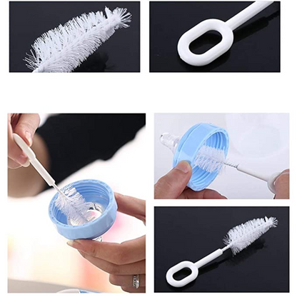 Baby Milk Bottle Cleaner Tong (Set of 2) Nipple & Straw Nylon Cleaning Brush