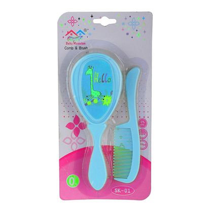 Baby Brush and Comb, Soft Bristles & Rounded End for Gentle Combing (Multicolour)
