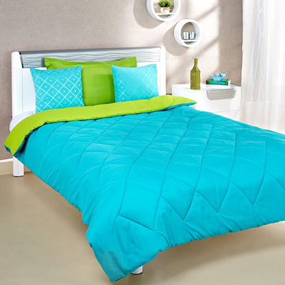 Microfiber Reversible Comforter, Double Bed (Multicolor, 200 GSM)