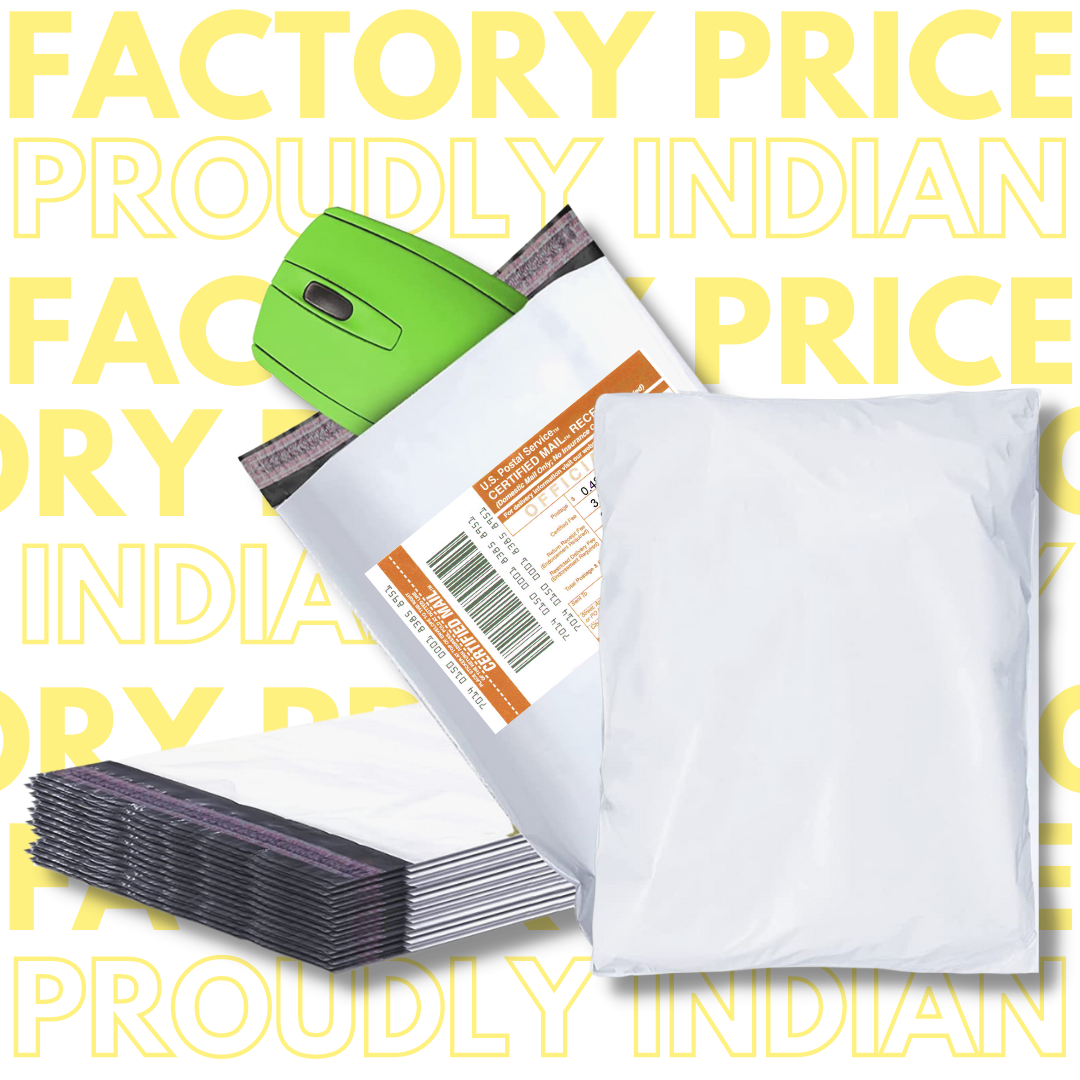 Courier Bags/Envelopes/Pouches/Cover 8X6 inches+ 2inch Flap  Pack of 50 Tamper Proof Plastic Polybags for Shipping/Packing (With POD)