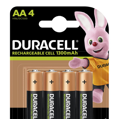 Duracell AA Rechargeable Batteries, 1300mAh (Pack of 4)