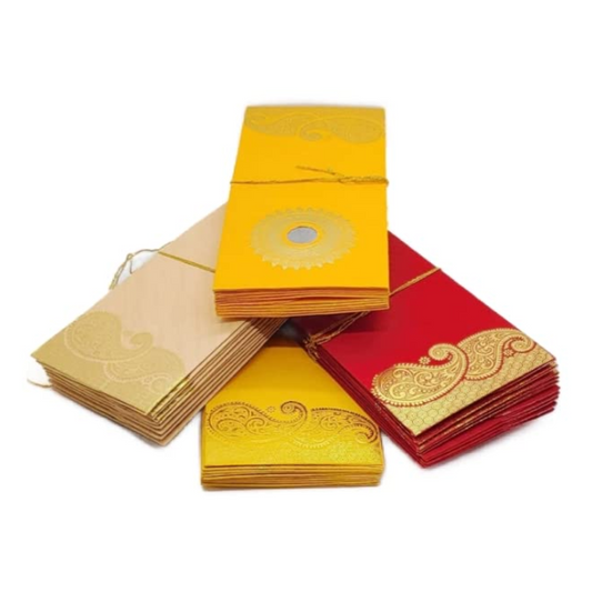 Premium Shagun Cash Envelopes with Coin for Gifting (Pack of 10) (Design May Vary)