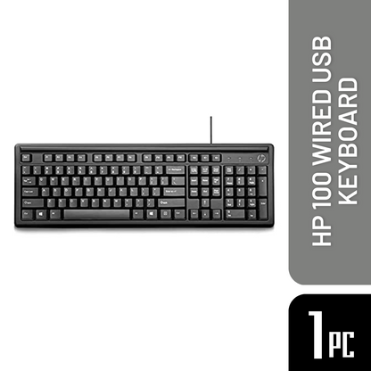 HP Keyboard 100 Wired Desktop Keyboard (Black)