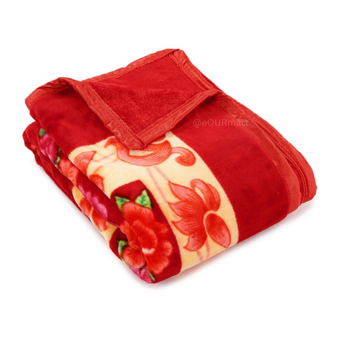 Mink Blanket, Single Ply Blanket for Winters, Single Bed (Multicolor)