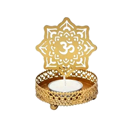 Metal Tea Light Stand for Diwali Decoration | Om Shadow Candle Holder Stands for Home Decor