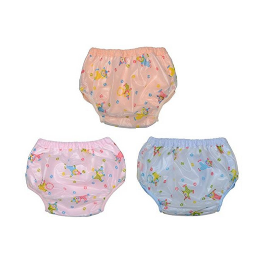 Washable Diaper Pants in Polyester PVC Jacket for Newborn Baby (Medium, Pack of 3)