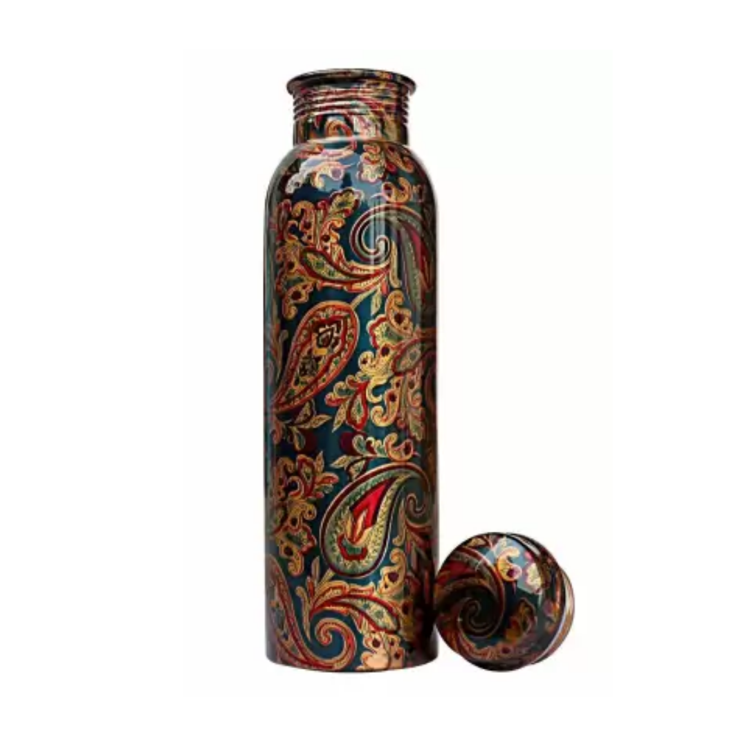 Copper Water Bottle, Printed (1000 ML)Design May vary