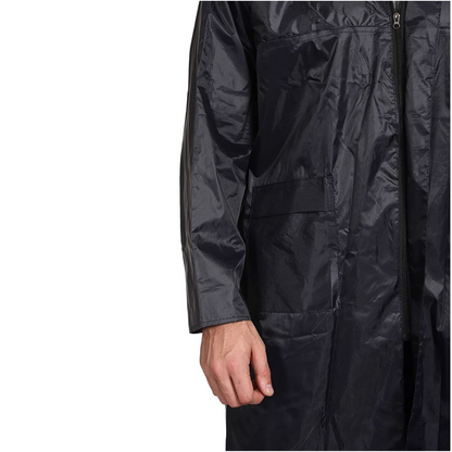 Waterproof Rain coat Jacket with Carry Bag, Lightweight Long Raincoat (Free Size, Black)